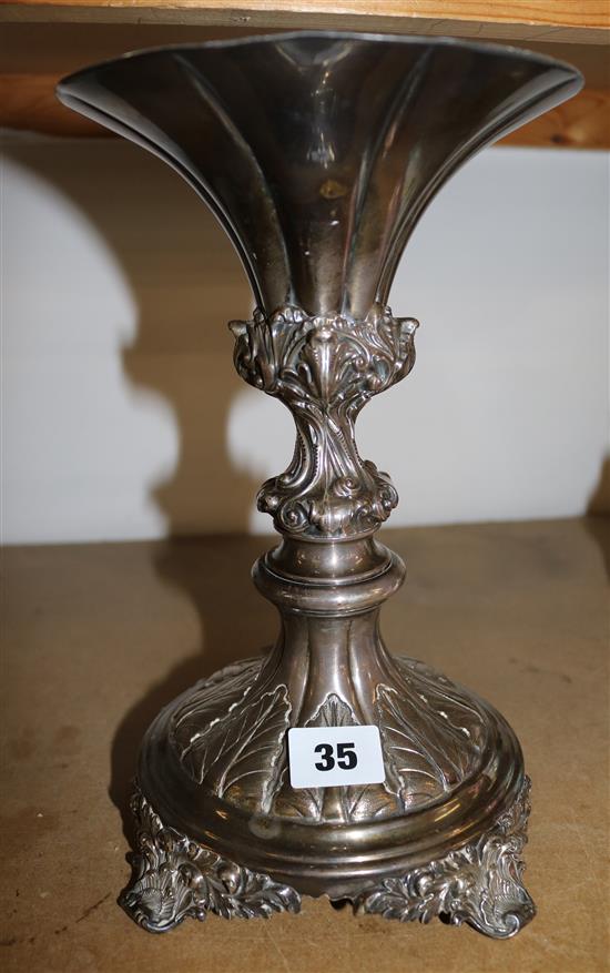 Silver plated pedestal vase base